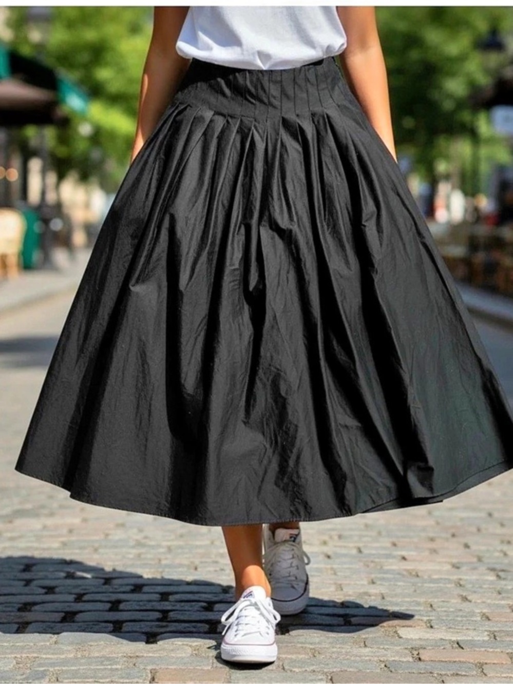 Zara Structured Maxi Skirt Cotton Black Size XL